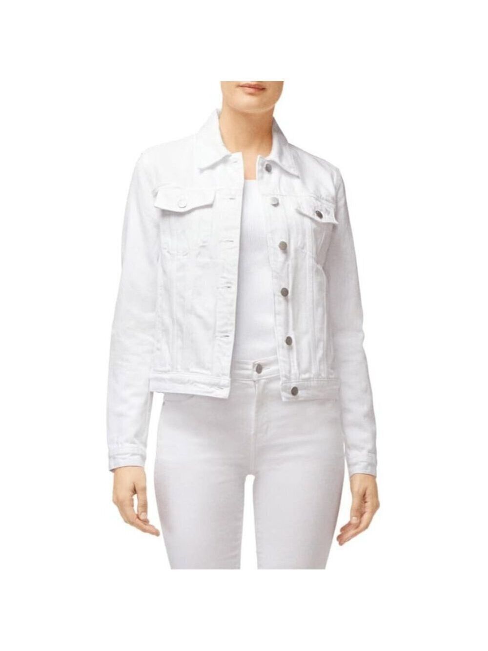 J BRAND Harlow Shrunken Denim Jacket In White Size Small